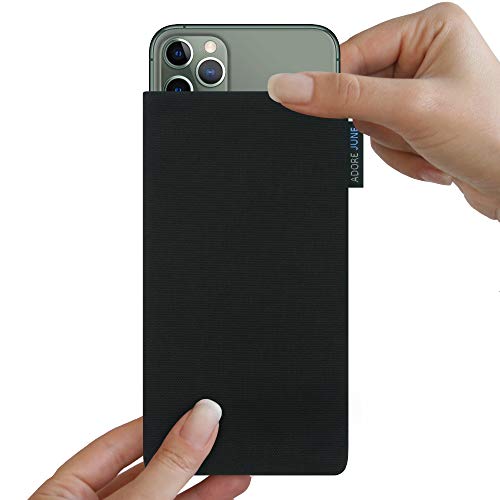 Adore June Classic Negro Funda Compatible con Apple iPhone 11 Pro MAX, Material Resistente Efecto Limpiador de Pantalla