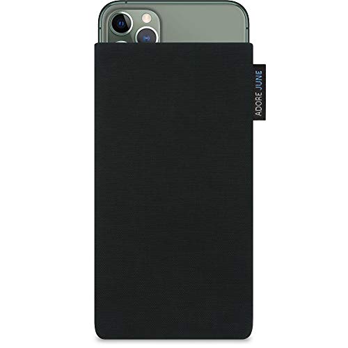 Adore June Classic Negro Funda Compatible con Apple iPhone 11 Pro MAX, Material Resistente Efecto Limpiador de Pantalla