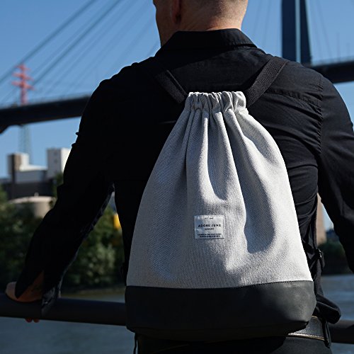 Adore June Daypack Bob Moderno Mochila con Cordón para Deportes, Viajes y Ciudad, Bolsa de Gimnasia para Mujeres y Hombres con Bolsillo Interior y Bolsa de Seguridad con Cremallera, Luz-Gris