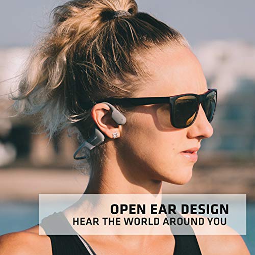 AfterShokz Aeropex, Auriculares Deportivos Inalámbricos con Bluetooth 5.0, Tecnología de Conducción Ósea, Diseño Open-Ear, Resistente al Polvo y al Agua IP67,Lunar Grey