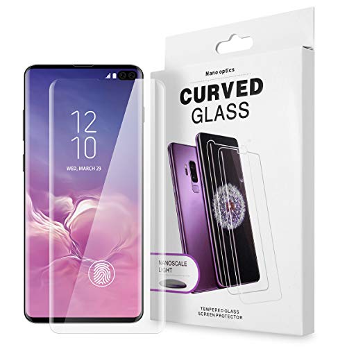 AICase Protector de Pantalla para Samsung Galaxy S10 Plus,Trabajar con ID de Huella Digital,Cristal Templado UV de Cobertura para Samsung Galaxy S10 Plus (1 Pieza)