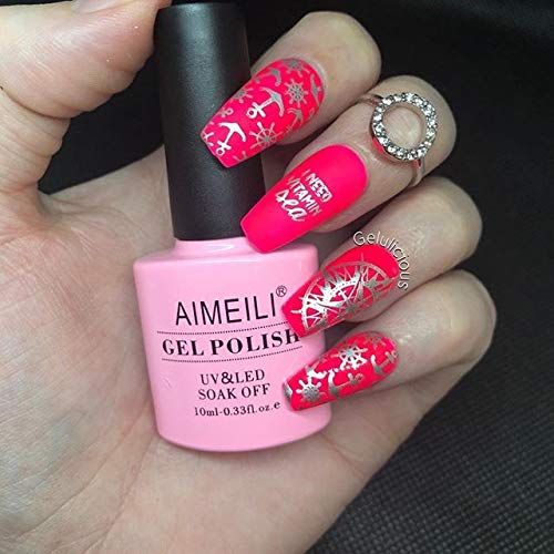 AIMEILI Esmaltes Semipermanentes de Uñas en Gel UV LED, Kit de Esmaltes de Uñas Esmaltes en Gel Uñas UV LED Pintauñas Permanente Gel de Uñas Semipermanente Soak Off 6 Colores 10ml - Set 24