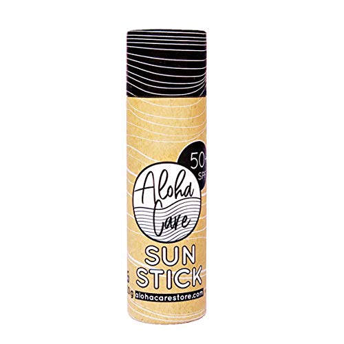 Aloha Sun Stick SPF 50+ | Protector solar mineral teñido para el surf | Tubo de papel ecológico (rosa)