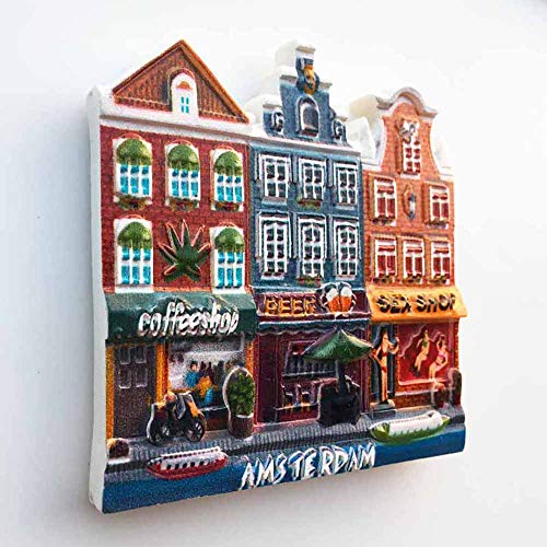 Amsterdam Holanda imán de refrigerador 3D Recuerdos turísticos artesanía de Resina Artesanal decoración de la Cocina del hogar Holanda imán de Nevera colección Regalo