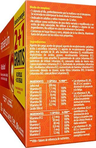 Apisérum Pack Vitalidad Cápsulas - 3 meses de tratamiento - Jalea Real con Vitamina C - Multivitamínico - Vitaminas A,C,D,E,H y grupo B Ayuda a reforzar el sistema inmunitario*