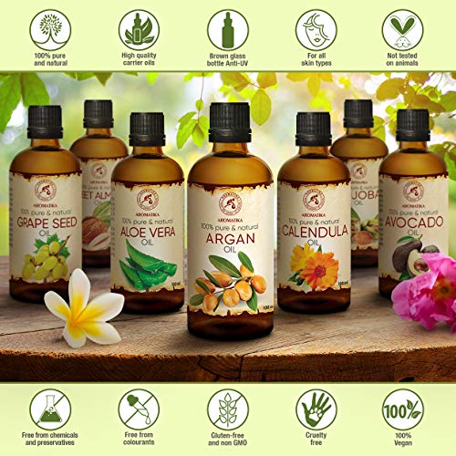 Argan Aceite 100ml - Argania Spinosa Kernel - Marruecos - 100% Puro y Natural - Cuidado para Сabello - Pelo - Piel - Rostro - Cuerpo - Argan Oil 100ml