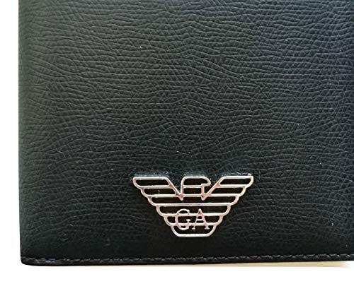 Armani Jeans Eagle Badge Bilfold Wallet One Size BLACK