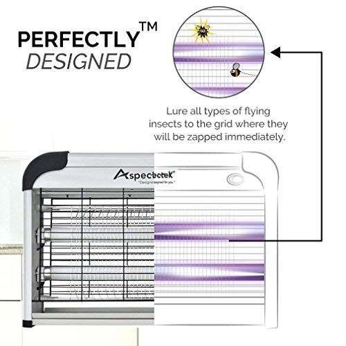 ASPECTEK Lámpara Mata Insectos Electrico Mata Moscas Mejor Solución contra Mosquitos, Polillas, Zancudos, Moscas, y mas Insectos. (20 Watt)