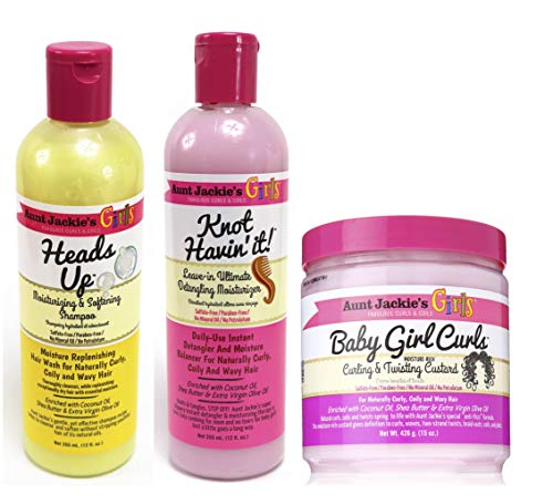 Aunt Jackies Girls! - Trío de limpiador, acondicionador y humectante - Set de productos para niñas con fabulosos rizos y espirales