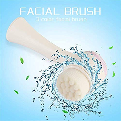 auvstar Cepillo de limpieza facial, Cepillo para lavar la cara, para limpieza profunda exfoliación manual ultrasuave de los poros de masaje para todos los tipos de piel (Rosa)