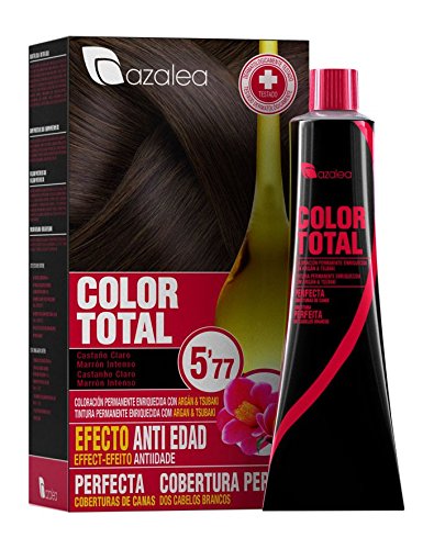 Azalea Total Tinte Capilar Permanente, Color Castaño Claro Marrón Intenso - 224 gr