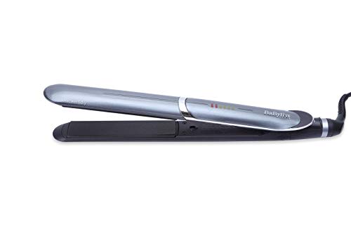 BaByliss IPro Slim ST387E – Plancha de pelo iónica, placas profesionales de cerámica para cabello húmedo y seco, calentamiento instantáneo, 6 temperaturas 140º - 235º