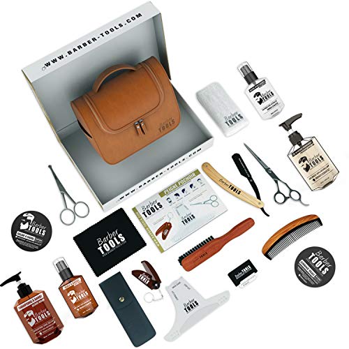 ✮ BARBER TOOLS ✮ Kit/Set/Estuche de arreglo y cuidado de la barba y afeitarse | Cosmético Made in French