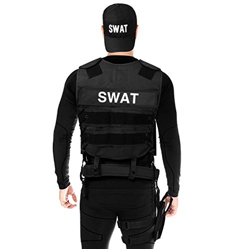 Black Snake® Disfraz de Agente Especial SWAT FBI Police Security Traje de Carnaval - XL/XXL - SWAT