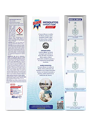 Bloom Zero Difusor Repelente de Mosquitos Común y Tigre - 40 ml