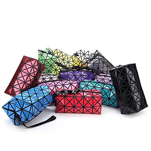 Bolsa de cosmética para el maquillaje, geométrica Plegable Rhombus plegable Grid Cube bolso, herramienta de maquillaje Bolsa de almacenamiento Bolsa de higiene personal Organizador