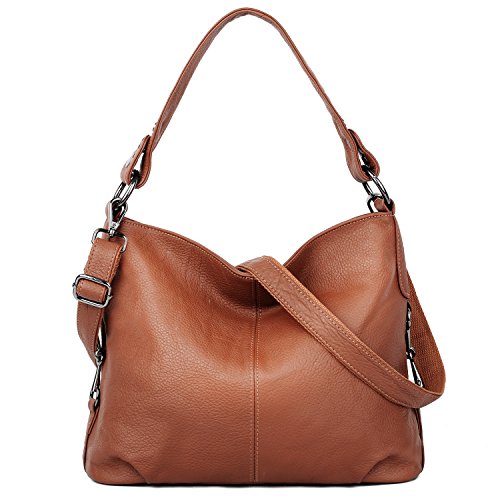 Bolso Bandolera Mujer Cuero Genuino, YALUXE Moda Bolso Tote Correa Extraíble Ajustable Diseño Simple