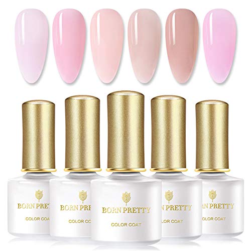 BORN PRETTY Pink Nude esmaltes semipermanentes Color Gel Polish Soak Off UV LED Nail Lacquer Nail Varnish UV Gel Varnish 6ml 6 Bottles Set