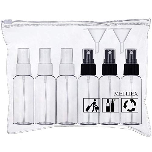 Bote Spray Botellas Vacía De Plástico Transparentes Contenedor de Pulverizador, 6 Piezas (50Ml)