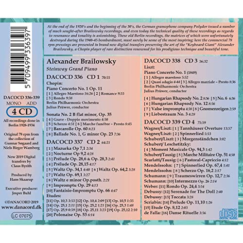 Brailowsky: Berlin Recordings [Alexander Brailowsky] [Danacord: DACOCD336-339]