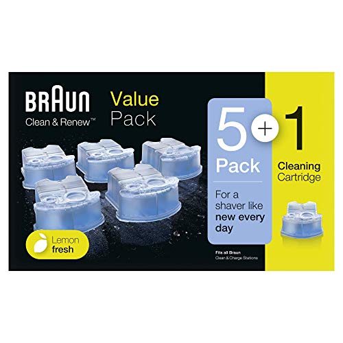 Braun Clean&Renew Cartuchos de recarga para afeitadora eléctrica hombre, 5+1 unidades, compatibles con todos los centros SmartCare Y Clean&Charge