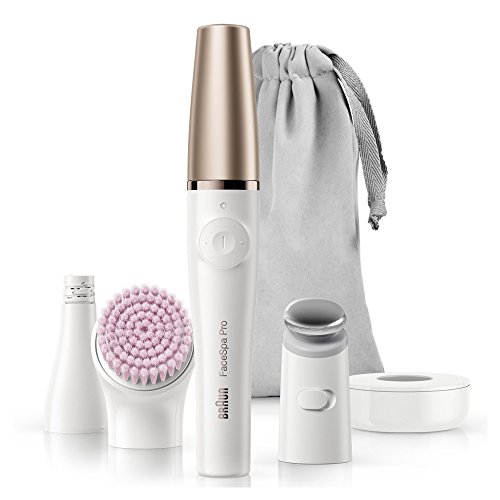 Braun FaceSpa Pro 912 - Sistema 3 en 1 con Depiladora Facial, Cepillo Facial y Cabezal Tonificador, Blanco