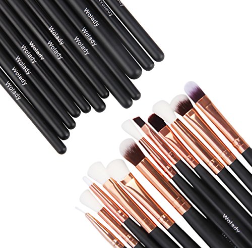 Brochas de Maquillaje de Ojos 12Pcs Wolady Maquillaje Pinceles Profesional Brochas Maquillaje Cejas Cepillo de Labios Delineador Brochas Sombra Pinceles Corrector Brochas Cosméticas Polvos con Bolsa