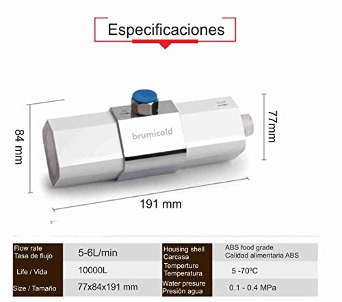 BRUMICOLD SPAIN RECAMBIO FILTRO DUCHA 5026, ELILMINA CLORO, METALES PESADOS, BACTERIAS, HONGOS, MICROPLASTICOS, ultrafriltracion