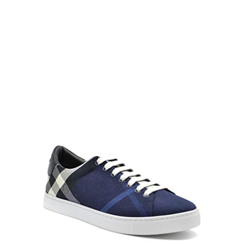 Burberry Zapatillas para Hombre Azul BLU Check + Nero Azul Size: 39.5 EU - 5.5 UK