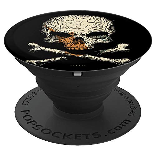 Calavera con Bandera de Chipre Cráneo Crossbones PopSockets Agarre y Soporte para Teléfonos y Tabletas