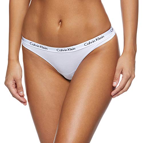 Calvin Klein Carousel-Thong Bragas, Blanco (WHITE 100), Medium para Mujer