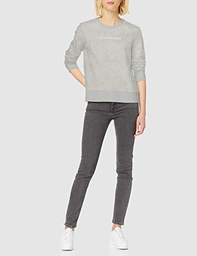 Calvin Klein Institutional Regular Crew Neck Sudadera, Gris (Light Grey Heather P), 34 (Talla del Fabricante: X-Small) para Mujer