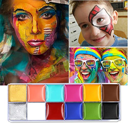 Cara Cuerpo Pintura Imagic marca Flash 12 colores caso Halloween Fancy Dress – Pintura al óleo arte belleza.