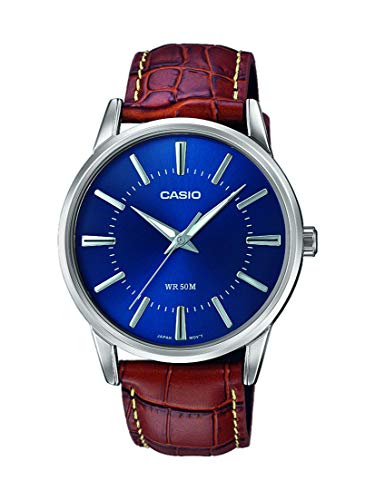 Casio Reloj Analógico para Hombre de Cuarzo con Correa en Cuero MTP-1303PL-2AVEF