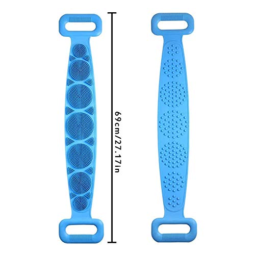 Cepillo de Ducha de Silicona BESLIME,Cepillo de Silicona Pelable,Cepillo de Toalla de Baño Extraíble,De Doble Cara,Fácil de Limpiar,Respetuoso con el Medio Ambiente(azul+púrpura)