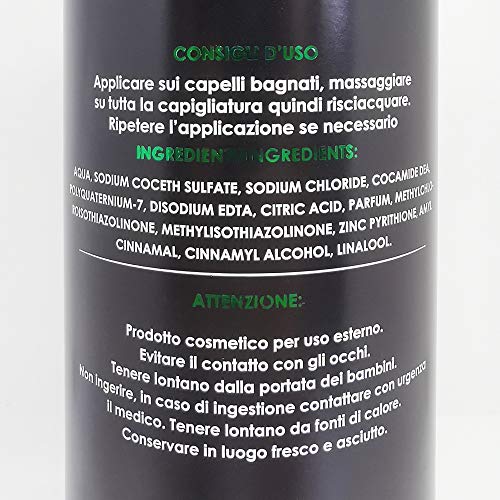 Champú anticaspa Equilibrante Keratin Therapy de queratina para uso profesional con Zinc Piritione – 100% Made in Italy sin parabenos botella de 1 litro para cabellos grasos 418