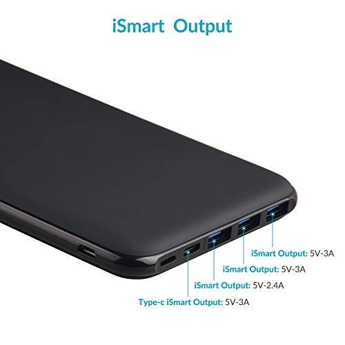 Charmast 26800mAh Powerbank Batería Externa Tipo C Micro USB Slim Cargador Portátil Móvil con 4 Puertos Smart E Salidas y 3 Entradas Compatible con iPhone Huawei Mackbook iPad y Smartphone