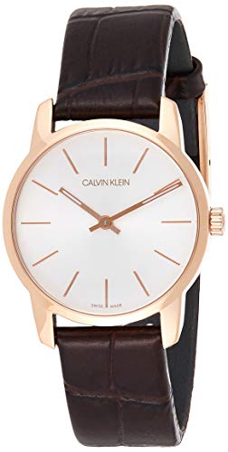 CK K2G23620 - Reloj de Cuarzo para Mujer, Correa de Cuero Color marrón