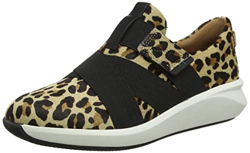 Clarks Un Rio Strap, Zapatillas para Mujer, Multicolor (Leopard PRT Pony Leopard PRT Pony), 38 EU