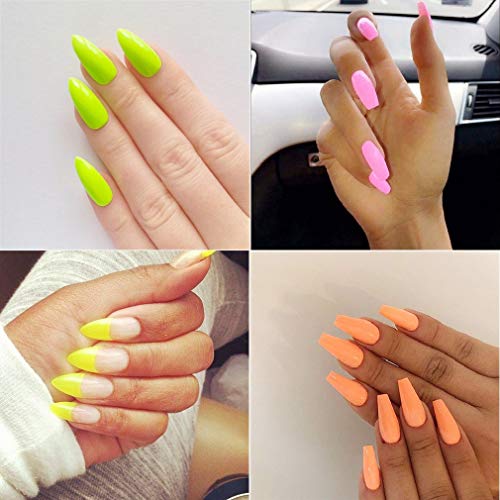 Clavuz Esmaltes Semipermanentes en Gel UV LED, 12pcs Neon Esmaltes de Uñas Soak-off (12 colores)