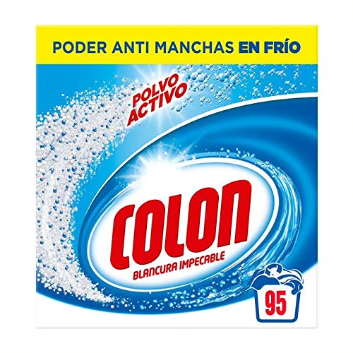 Colon Polvo Activo - Detergente para lavadora, adecuado para ropa blanca y de color, formato polvo - 95 dosis, 5.890 kg