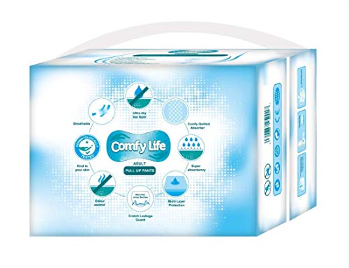 ComfyLife Premium Incontinencia Para Adultos Panales Pull Up Diaper Pants - Talla Large 12 Paquetes De Alta Ansorbencia (Descuento por cantidad disponible para clientes principales)