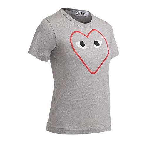 Comme des Garçons Play T-Shirt Grigio Cuore VUOTO - M