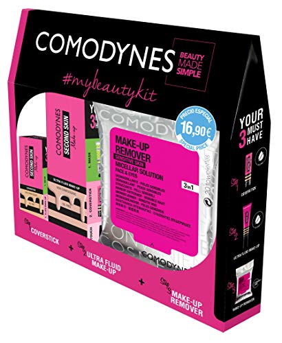 Comodynes - Kit de Belleza - Toallitas Desmaquillantes (20 uds) + Corrector Coverstick (4 g) + Base de Maquillaje Ultra Fluid (30 ml)