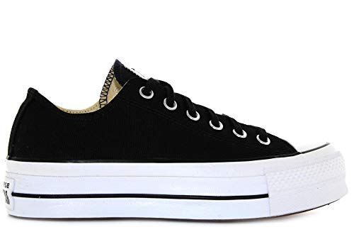 Converse Chuck Taylor CTAS Lift Ox Canvas, Zapatillas para Mujer, Negro (Black/White/White 001), 39 EU