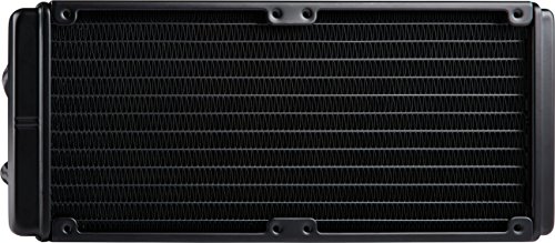 Corsair H100x Hydro Series - Refrigerador líquido para CPU (Radiador de 240 mm, dos ventiladores PWM de 120 mm, LED blanco), Negro