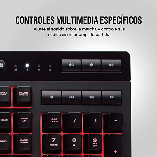 Corsair K55 RGB - Teclado Gaming (retroiluminación multicolor RGB, QWERTY), negro [España]