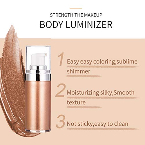 Crema iluminadora, Crema para el contorno de la cara Maquillaje Cara Cuerpo Brillo Bronceadores Cosméticos Iluminador brillante(1#)