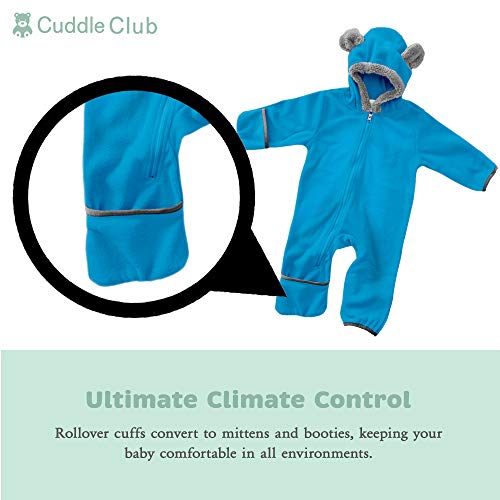 Cuddle Club Mono Polar Bebé para Recién Nacidos a Niños 4 Años - Pijamas Infantiles Chaqueta de Invierno Abrigo Polar Niño Mono de Niños - BearBlue6-12m