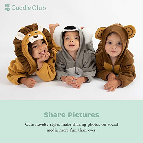 Cuddle Club Mono Polar Bebé para Recién Nacidos a Niños 4 Años - Pijamas Infantiles Chaqueta de Invierno Abrigo Polar Niño Mono de Niños - BearBlue6-12m